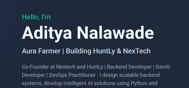 Portfolio Website - Aditya Nalawade